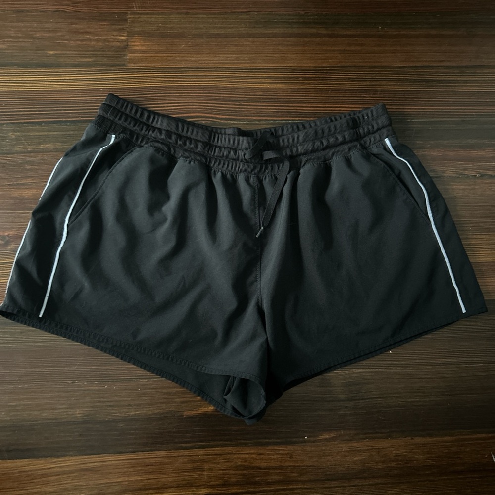 RBX Black Women's Athletic Shorts with White Accents